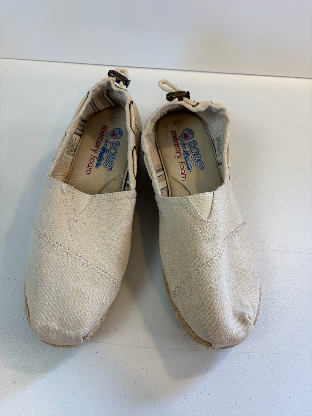 Skechers Bobs Highlights High Jinx Slip On Shoes Comfort Espadrille Beige 6.5 - Picture 3 of 10